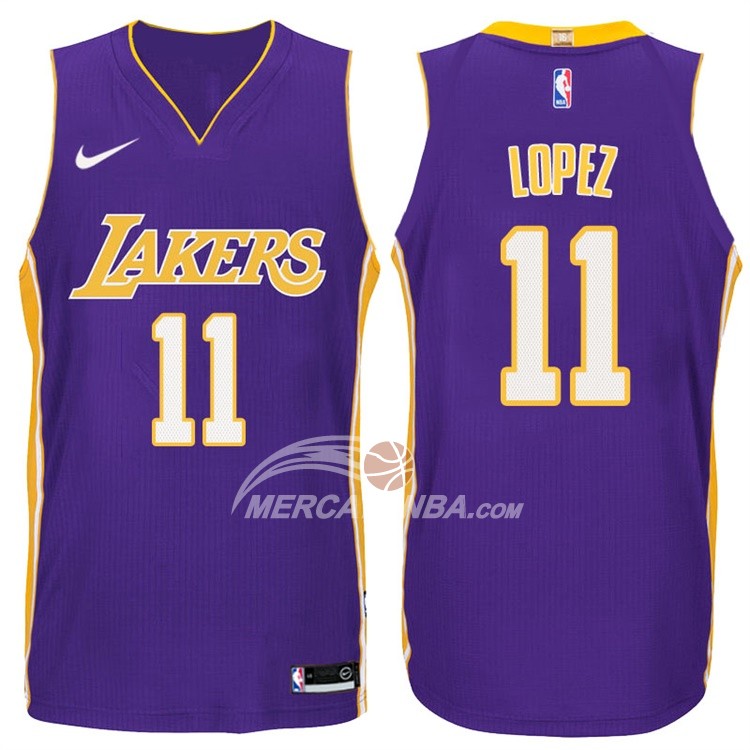 Maglia NBA Autentico Lakers Lopez 2017-18 Viola